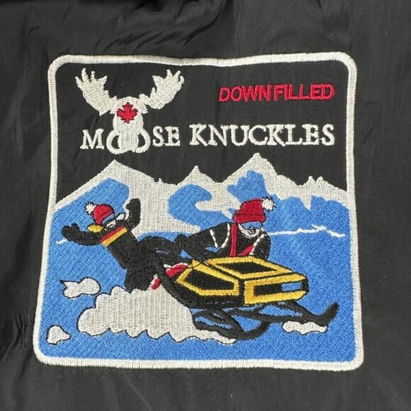 Moose Knuckles Black Down Jacket Men's Size M - Picture 6 of 16